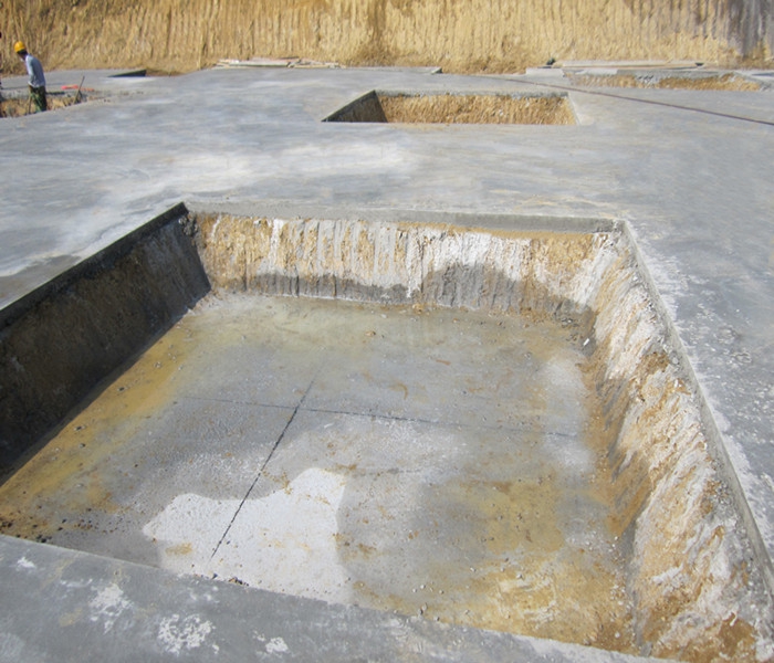 南昌市建筑設計研究院總部辦公大樓工程筏板基礎下柱墩找平、彈線(xiàn)
